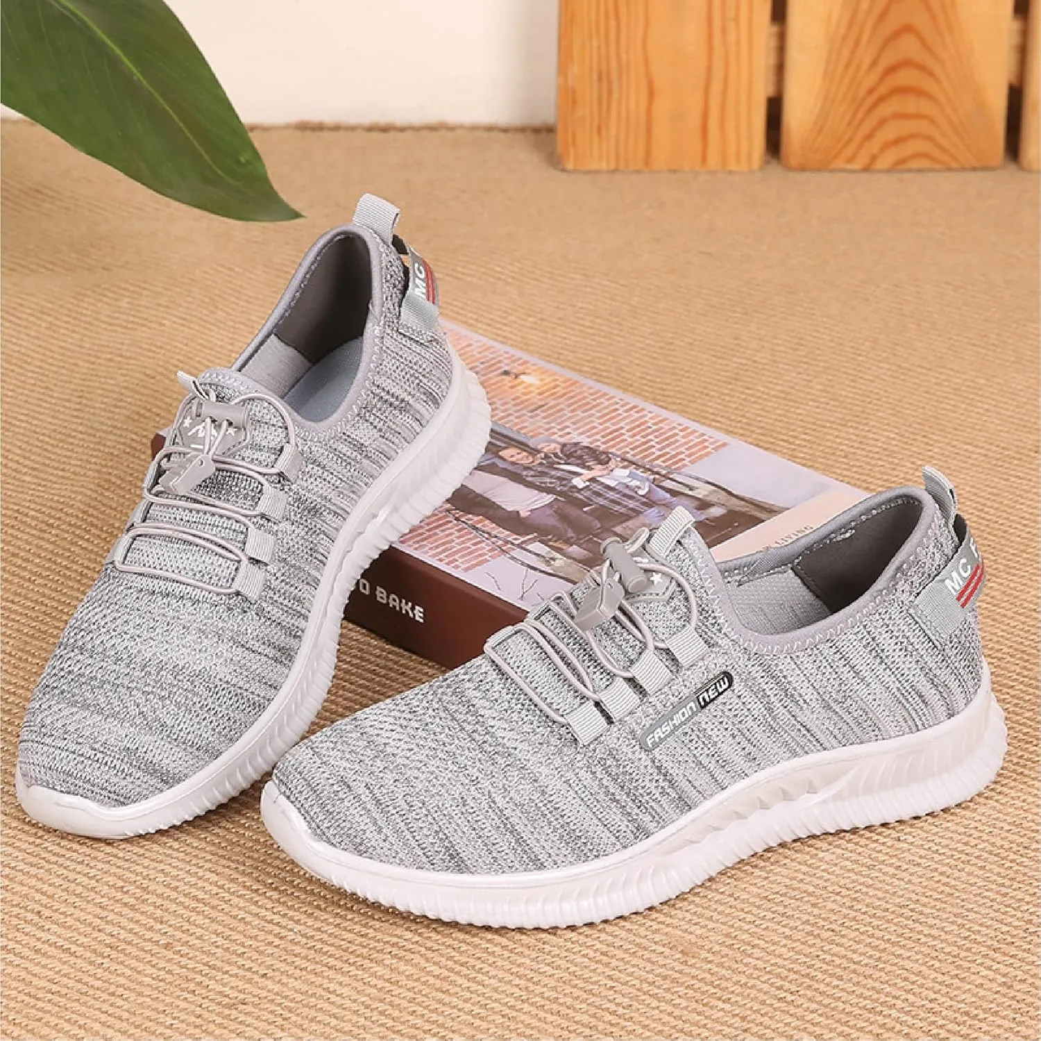 Asifn Mens Casual Sneakers Non-Slip Breathable Walking Shoes Lightweight Lace-up Fitness Shoes Comfortable Mesh Trainers