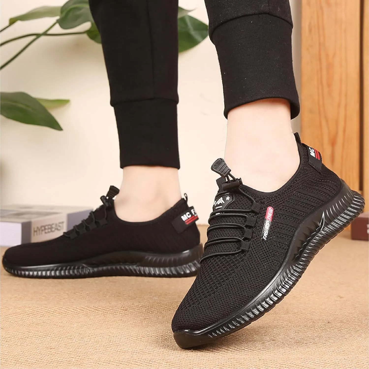 Asifn Mens Casual Sneakers Non-Slip Breathable Walking Shoes Lightweight Lace-up Fitness Shoes Comfortable Mesh Trainers