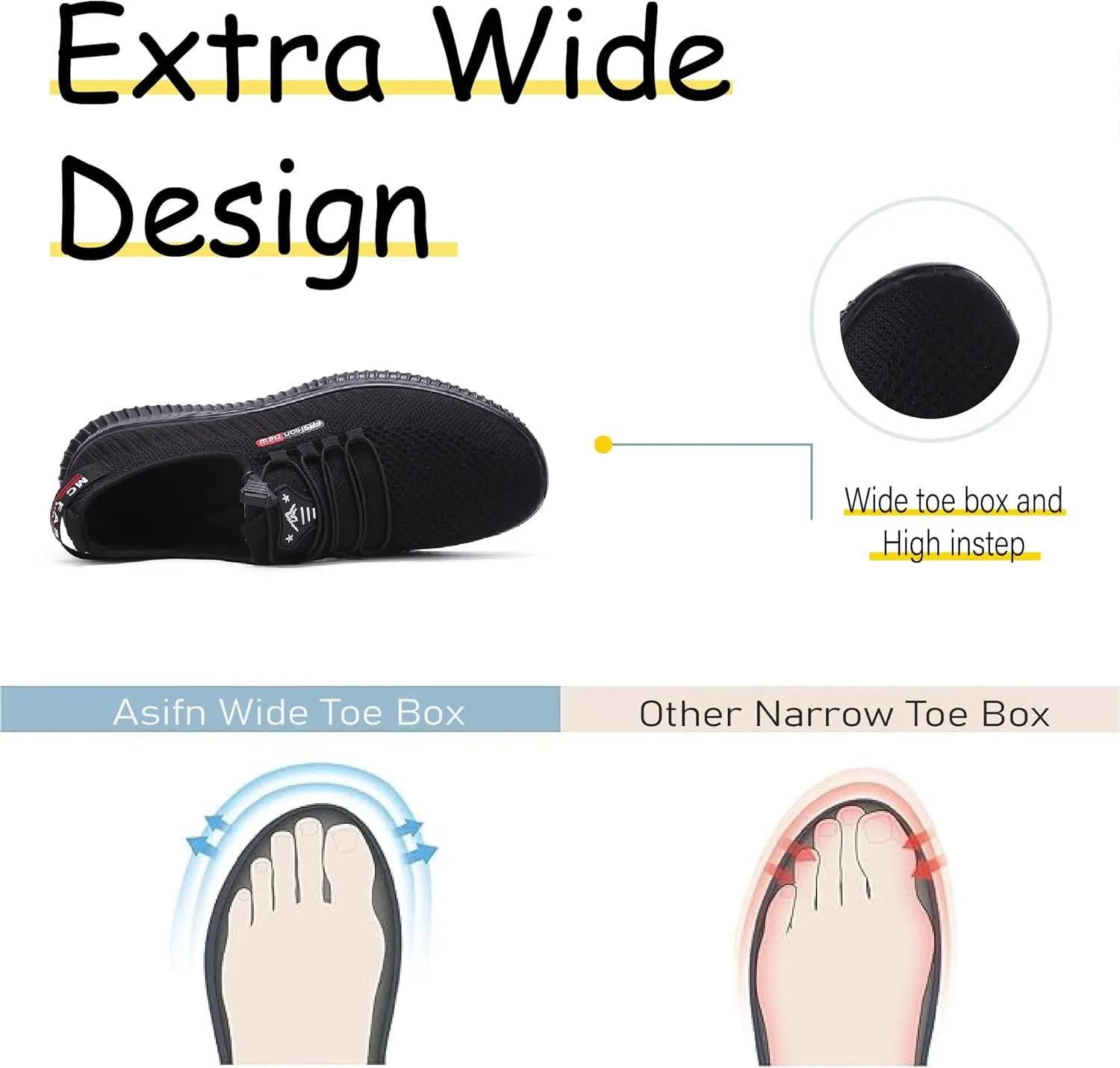 Asifn Mens Casual Sneakers Non-Slip Breathable Walking Shoes Lightweight Lace-up Fitness Shoes Comfortable Mesh Trainers