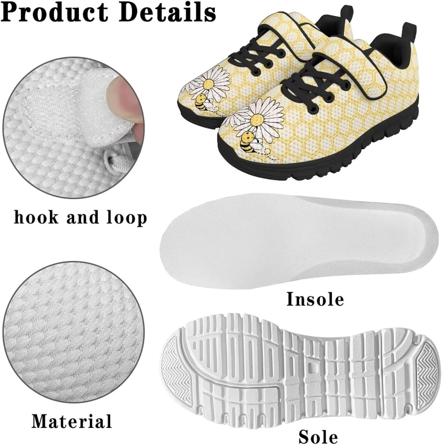 Boys Girls Sneakers Kids Mesh Shoes Unisex Lightweight Breathable Athletic Running Tennis Fitness Shoes Single Buckle for Toddler/Little Kid/Big Kid Black Sole