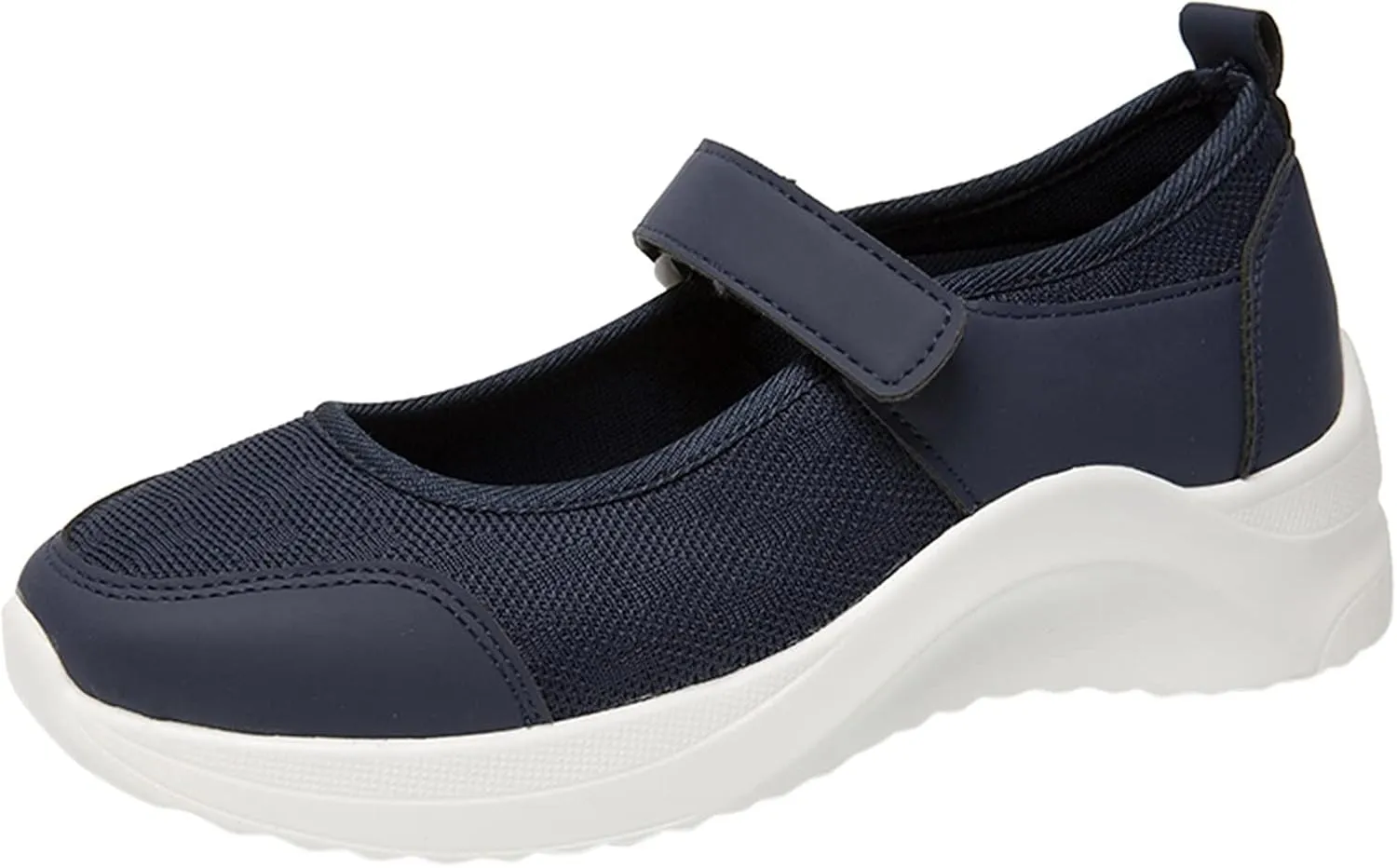 Breathable Fashion Sneakers for Women Outdoor Casual Fitness Shoes Soft Woven Hook and Loop Shoes Elderly Shoes