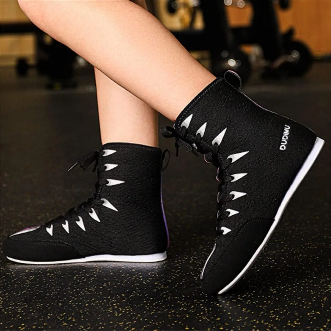 Children Wrestling Shoe, Non-Slip Boxing Fitness Shoes Rubber Sole Boys Girls Junior Weightlifting Boots Breathable Boxers Trainers