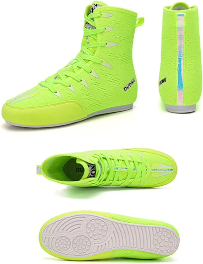 Children Wrestling Shoe, Non-Slip Boxing Fitness Shoes Rubber Sole Boys Girls Junior Weightlifting Boots Breathable Boxers Trainers