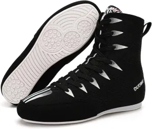 Children Wrestling Shoe, Non-Slip Boxing Fitness Shoes Rubber Sole Boys Girls Junior Weightlifting Boots Breathable Boxers Trainers