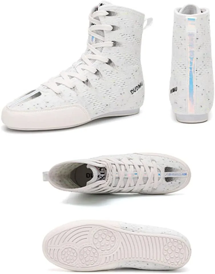 Children Wrestling Shoe, Non-Slip Boxing Fitness Shoes Rubber Sole Boys Girls Junior Weightlifting Boots Breathable Boxers Trainers