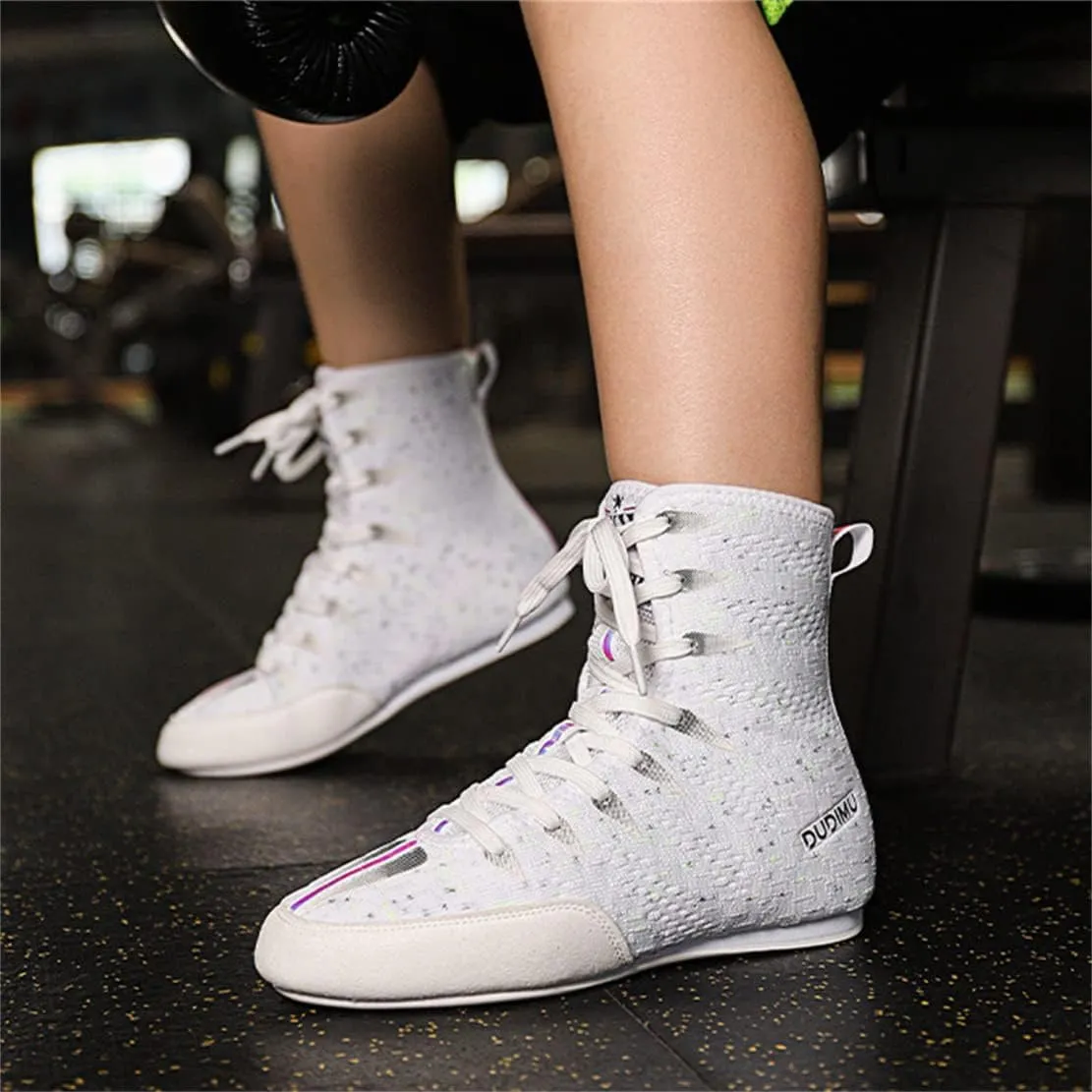 Children Wrestling Shoe, Non-Slip Boxing Fitness Shoes Rubber Sole Boys Girls Junior Weightlifting Boots Breathable Boxers Trainers