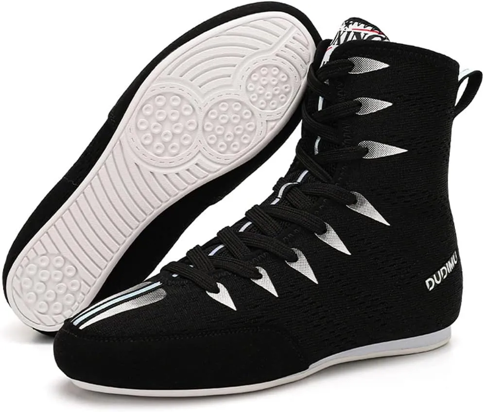Children Wrestling Shoe, Non-Slip Boxing Fitness Shoes Rubber Sole Boys Girls Junior Weightlifting Boots Breathable Boxers Trainers