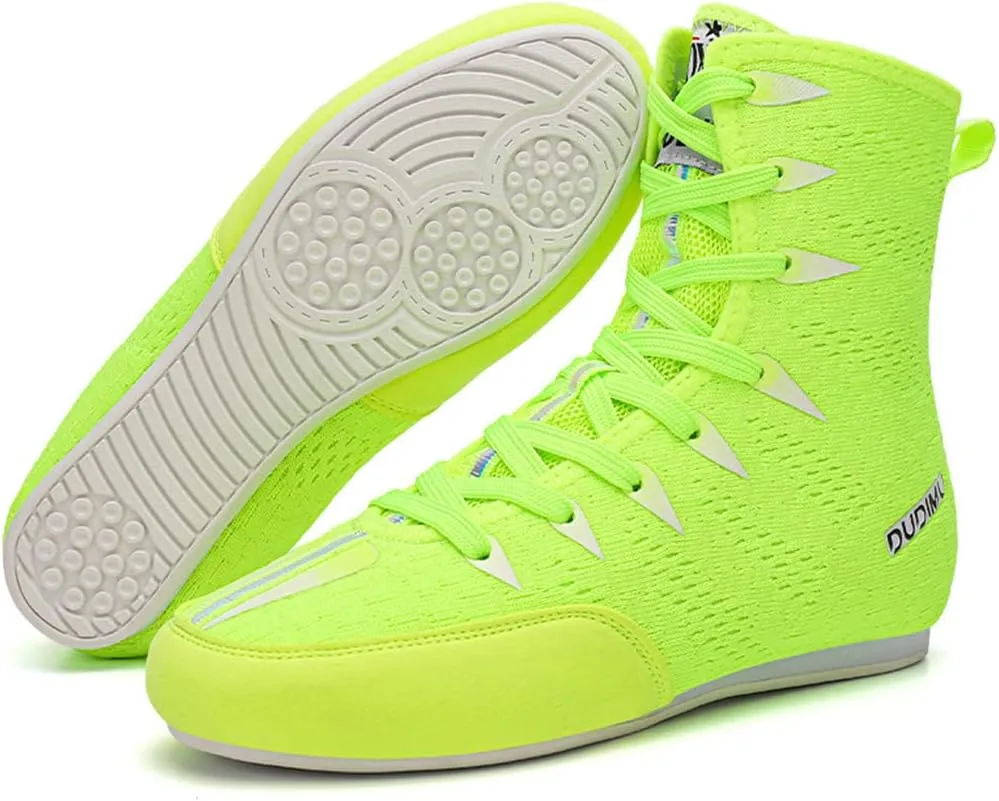 Children Wrestling Shoe, Non-Slip Boxing Fitness Shoes Rubber Sole Boys Girls Junior Weightlifting Boots Breathable Boxers Trainers