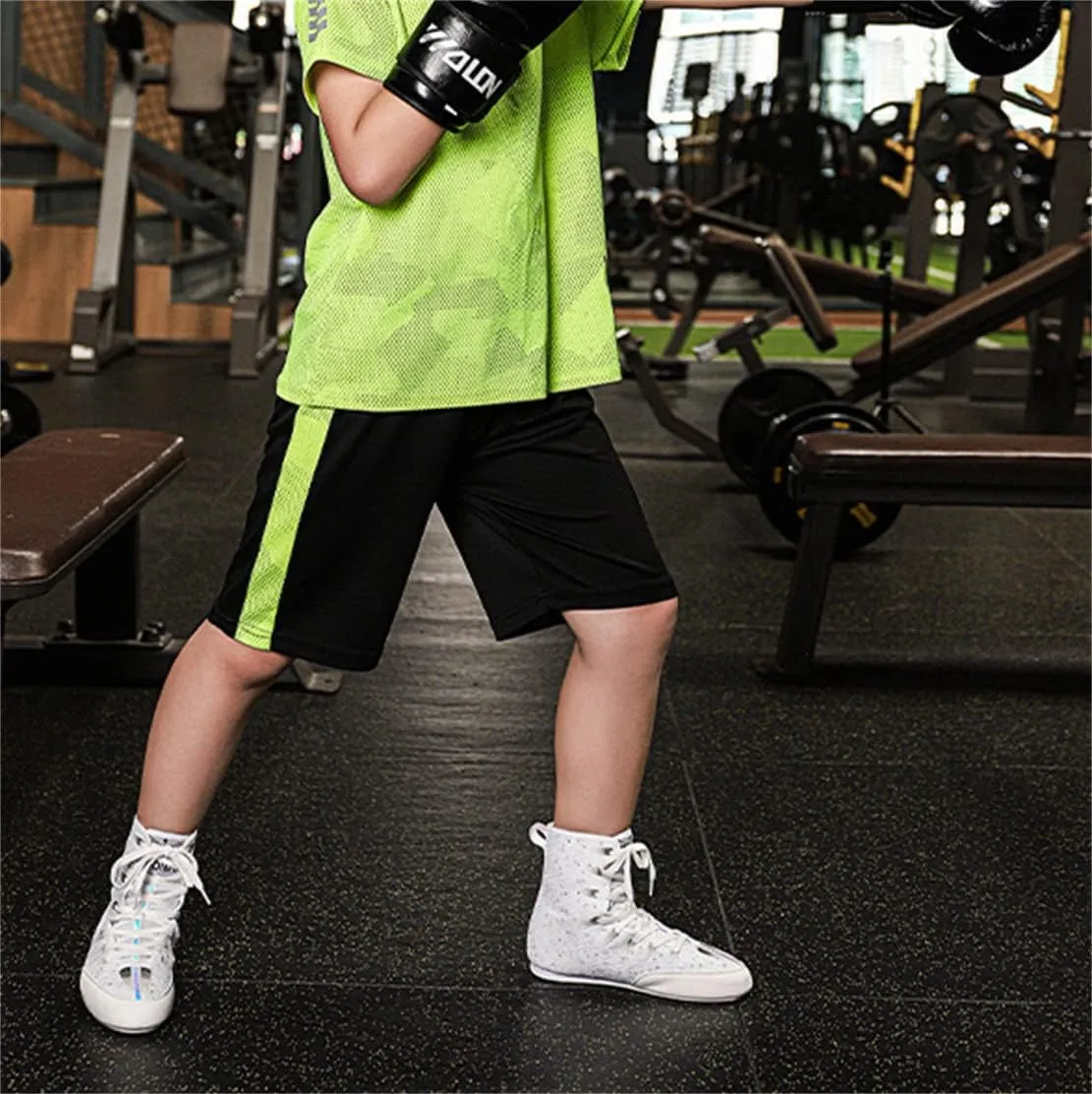Children Wrestling Shoe, Non-Slip Boxing Fitness Shoes Rubber Sole Boys Girls Junior Weightlifting Boots Breathable Boxers Trainers
