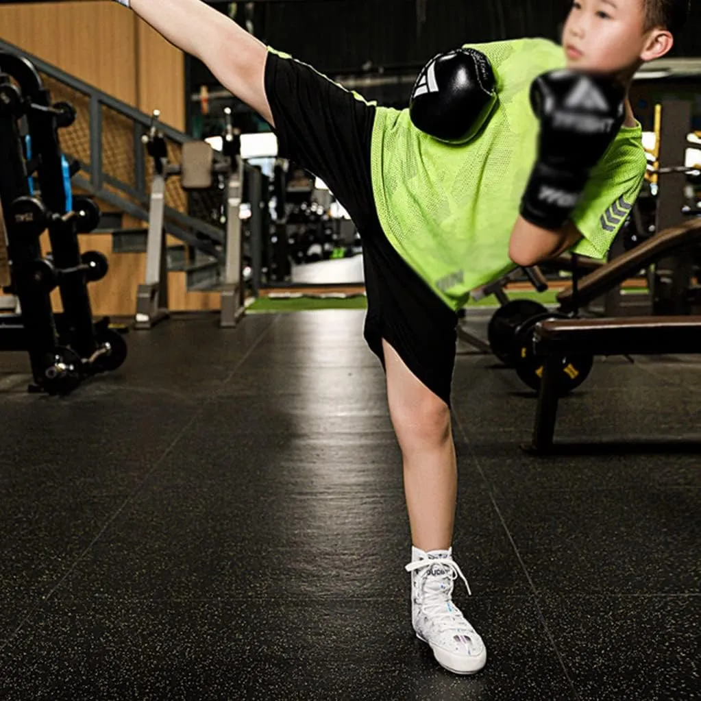 Children Wrestling Shoe, Non-Slip Boxing Fitness Shoes Rubber Sole Boys Girls Junior Weightlifting Boots Breathable Boxers Trainers
