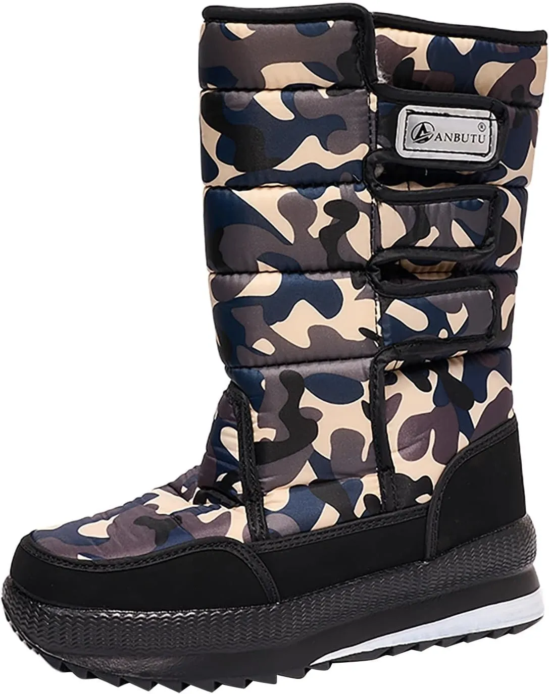 Cold Proof Snow Boots for Men and Women Non Slip Thick Bottom Boots Water Proof Fleece Lined Warm Mid Calf Boots