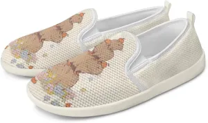 Cute Capybara Otter Print Work Shoes Flat Tennis Business Walking Loafer Outdoor Sneaker for Women