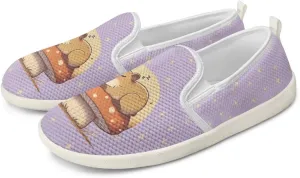 Cute Capybara Otter Print Work Shoes Flat Tennis Business Walking Loafer Outdoor Sneaker for Women