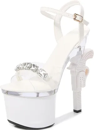 F&A LOVING Women's Platform Sandal Heeled Pole Fitness Shoes Sexy Stiletto