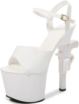 F&A LOVING Women's Platform Sandal Heeled Pole Fitness Shoes Sexy Stiletto