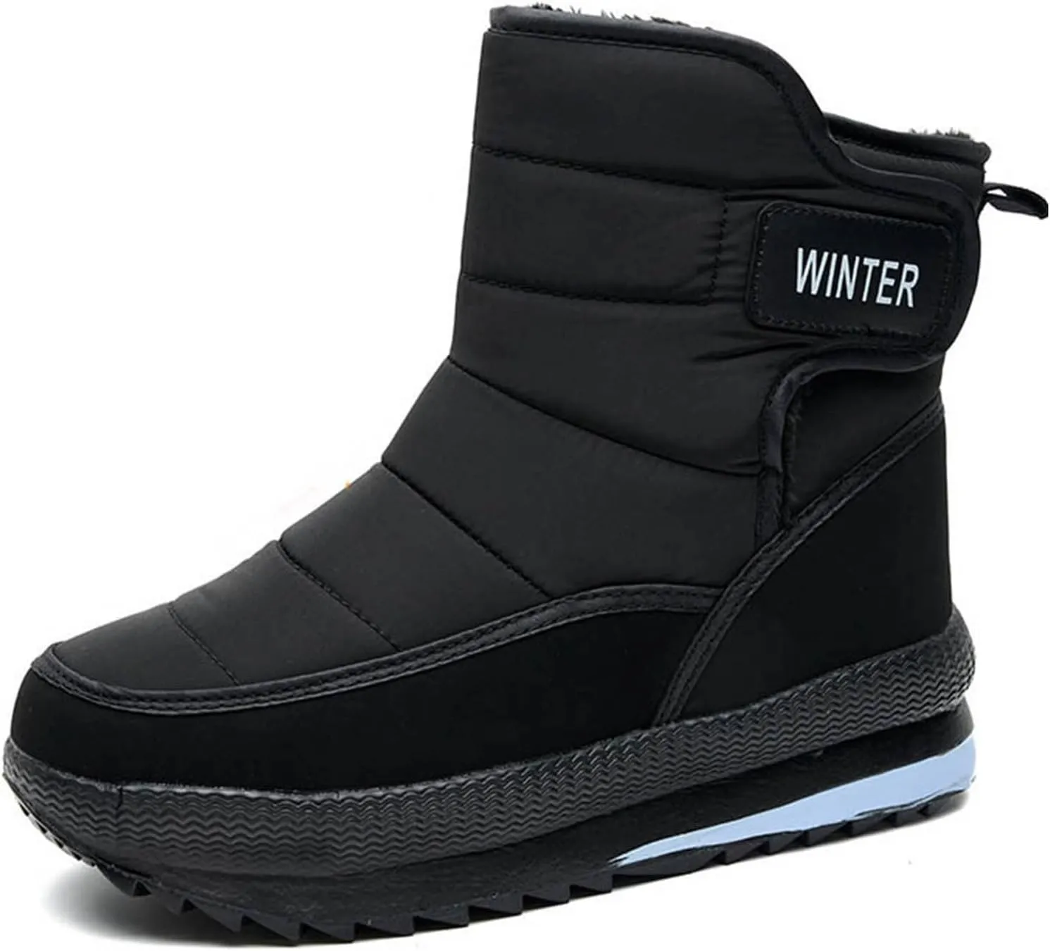 Fashion Women Winter Suede Flat Hook Loop Keep Women's Mid Calf Winter Snow Boots Outdoor Shoes for Walking
