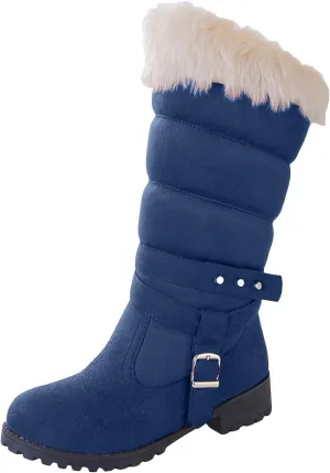 Fashionable And Classic High Top Warm Plus Velvet Low Heeled Round Toe Snow Boots For Women Womens Tote Snow