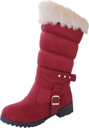 Fashionable And Classic High Top Warm Plus Velvet Low Heeled Round Toe Snow Boots For Women Womens Tote Snow