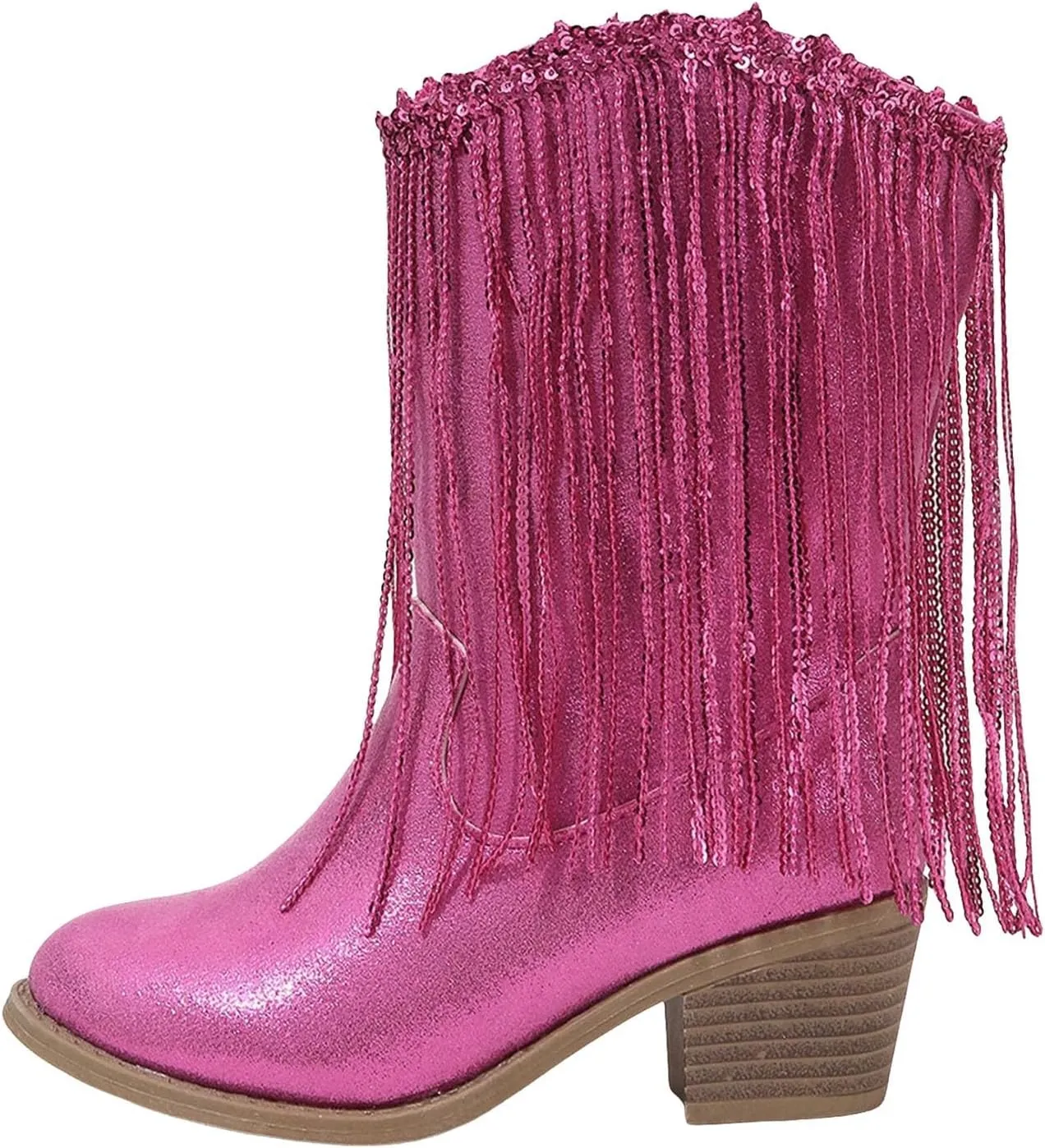 Glitter Toddler Western Cowboy Boots Girls Cowboy Boots Kids Western Tassel Riding Mid Calf Boots