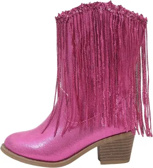 Glitter Toddler Western Cowboy Boots Girls Cowboy Boots Kids Western Tassel Riding Mid Calf Boots