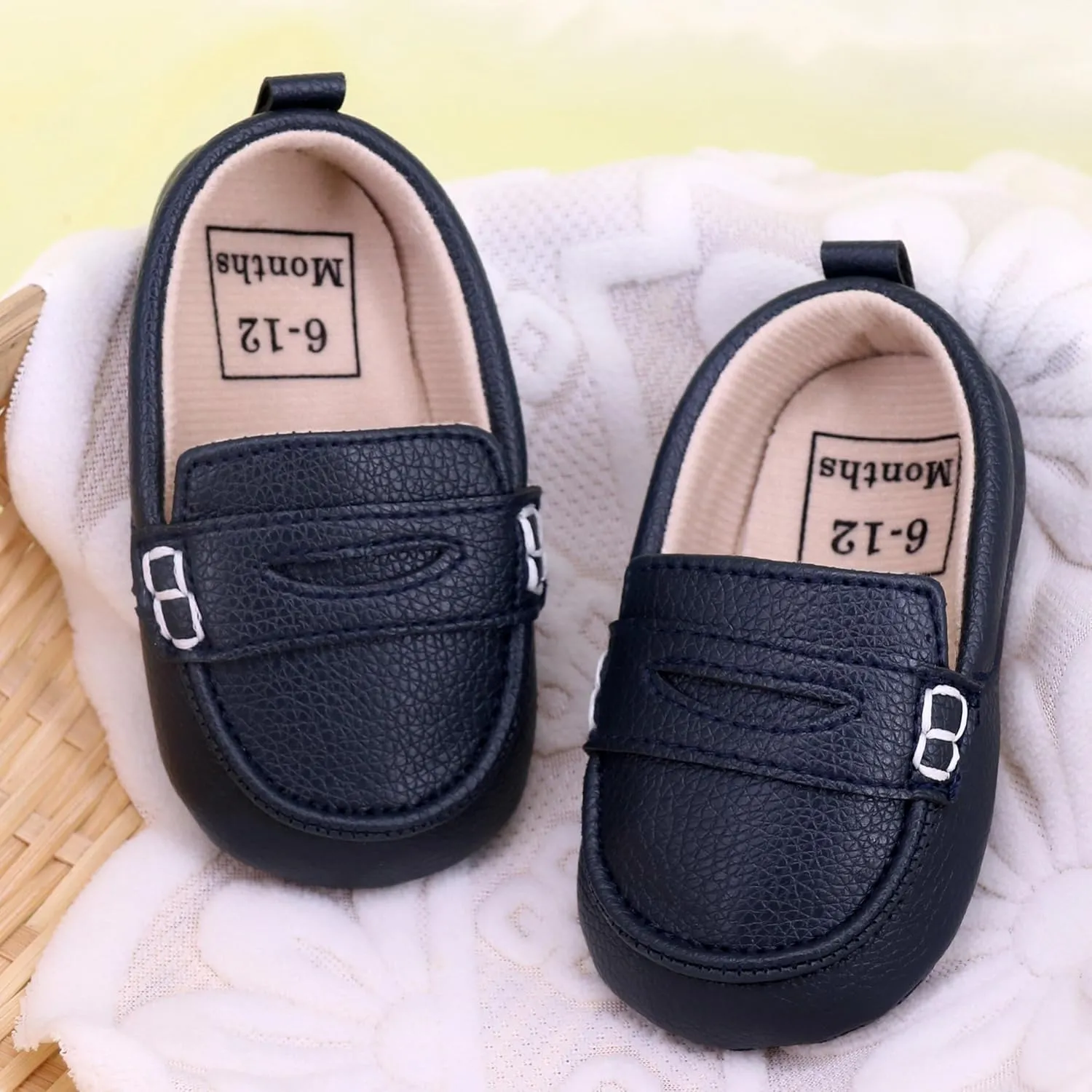 Infant Baby Boys Loafers Soft Sole PU Leather Toddler Moccasins Girls First Walking Crib Dress Shoes
