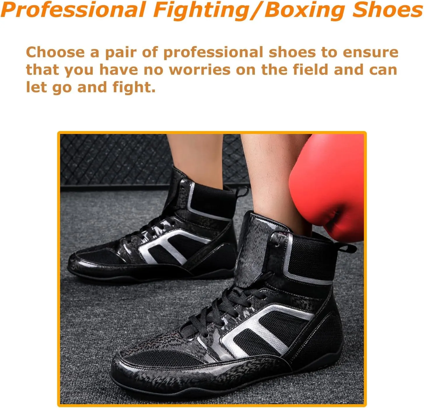 Kervaky Men's Wrestling Shoes Professional Boxing Shoes Lightweight and Breathable Weightlifting Shoes Fitness Shoes Training Shoes
