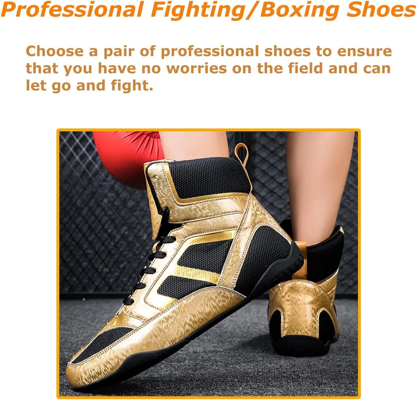 Kervaky Men's Wrestling Shoes Professional Boxing Shoes Lightweight and Breathable Weightlifting Shoes Fitness Shoes Training Shoes