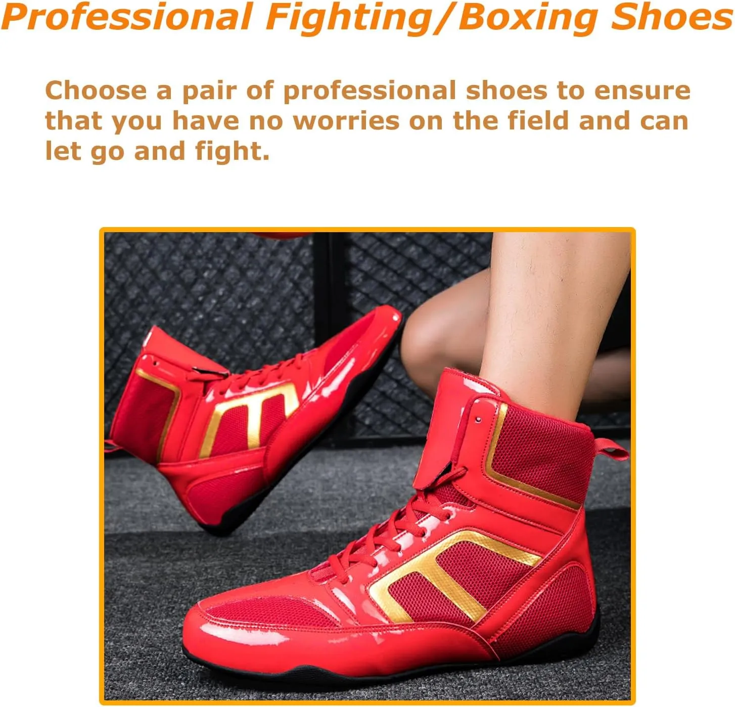 Kervaky Men's Wrestling Shoes Professional Boxing Shoes Lightweight and Breathable Weightlifting Shoes Fitness Shoes Training Shoes
