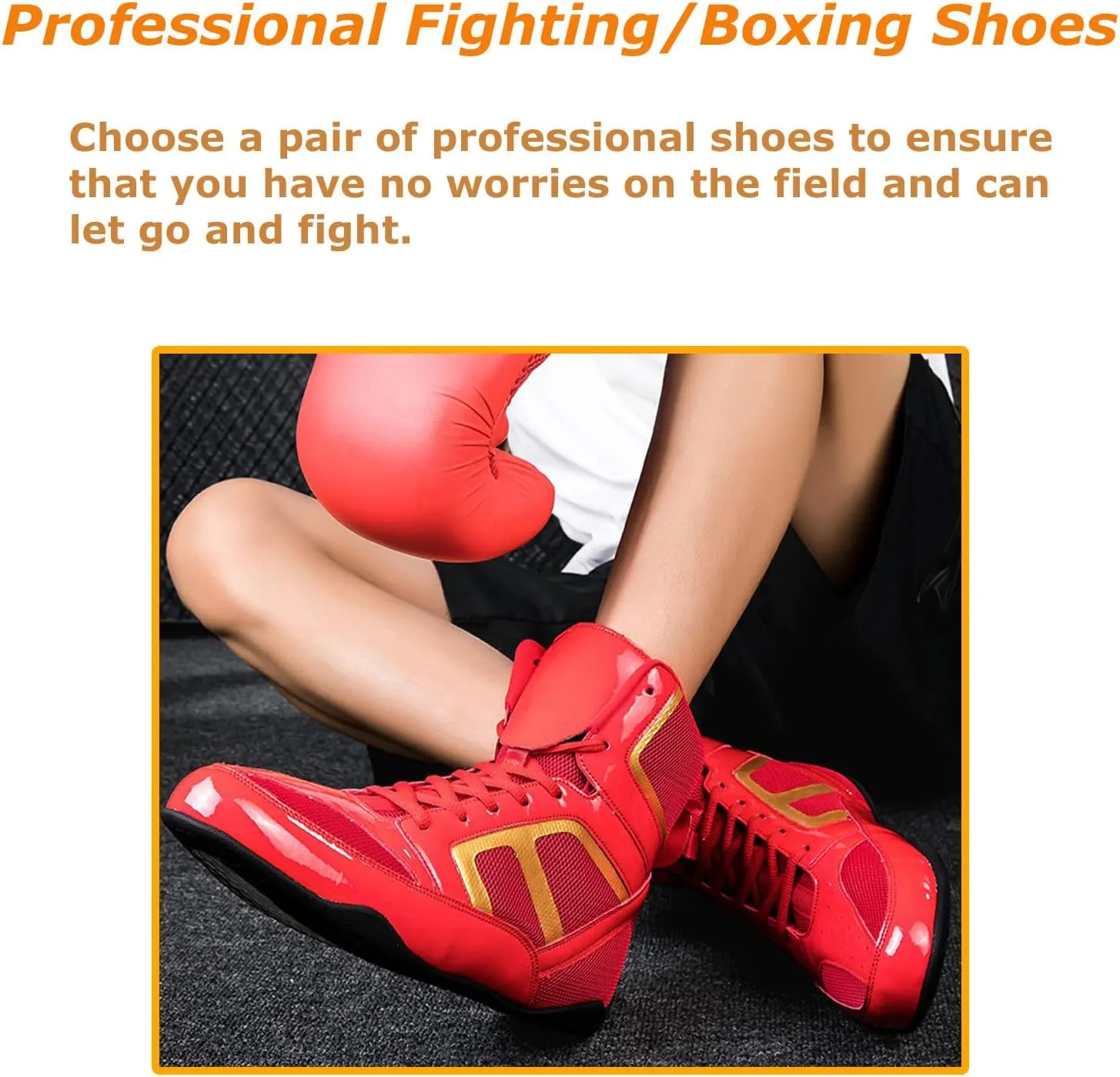 Kervaky Men's Wrestling Shoes Professional Boxing Shoes Lightweight and Breathable Weightlifting Shoes Fitness Shoes Training Shoes