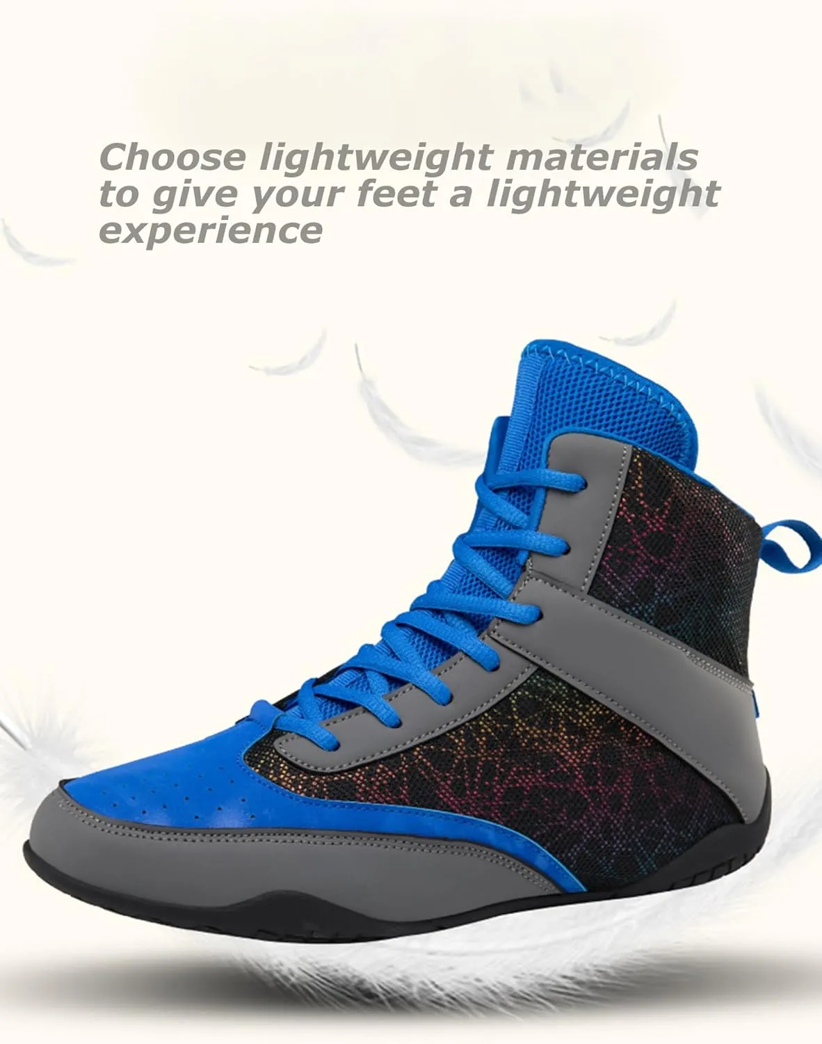 Kervaky Men's Wrestling Shoes Training Shoes Professional Boxing Shoes Lightweight and Breathable Weightlifting Shoes Fitness Shoes