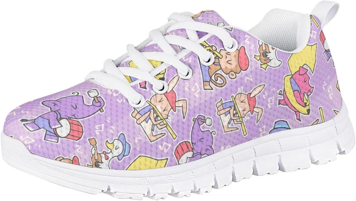 MARSVOVO Animal Print Sneakers for Kids Flexible Lightweight Breathable Athletic Kids Running Shoes White Black Sole Comfortable Resistant Casual Sports Schoole Walking Shoes for Boys Girls