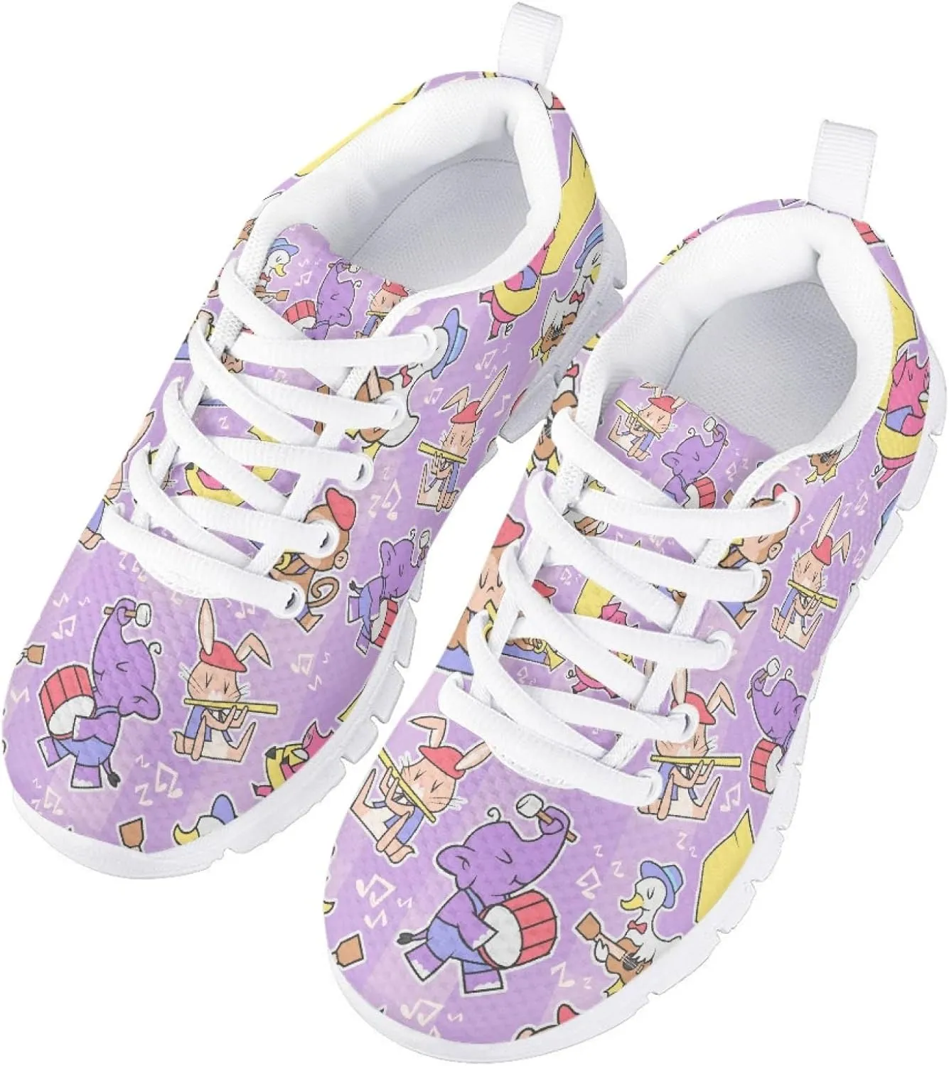 MARSVOVO Animal Print Sneakers for Kids Flexible Lightweight Breathable Athletic Kids Running Shoes White Black Sole Comfortable Resistant Casual Sports Schoole Walking Shoes for Boys Girls