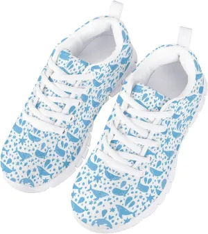 MARSVOVO Boys Girls Walking Shoes Non Slip Flexible Athletic Lightweight Breathable Printed Kids Running Shoes Most Comfortable Black White Sole Casual Fashion Non Slip Sport Kids Sneakers