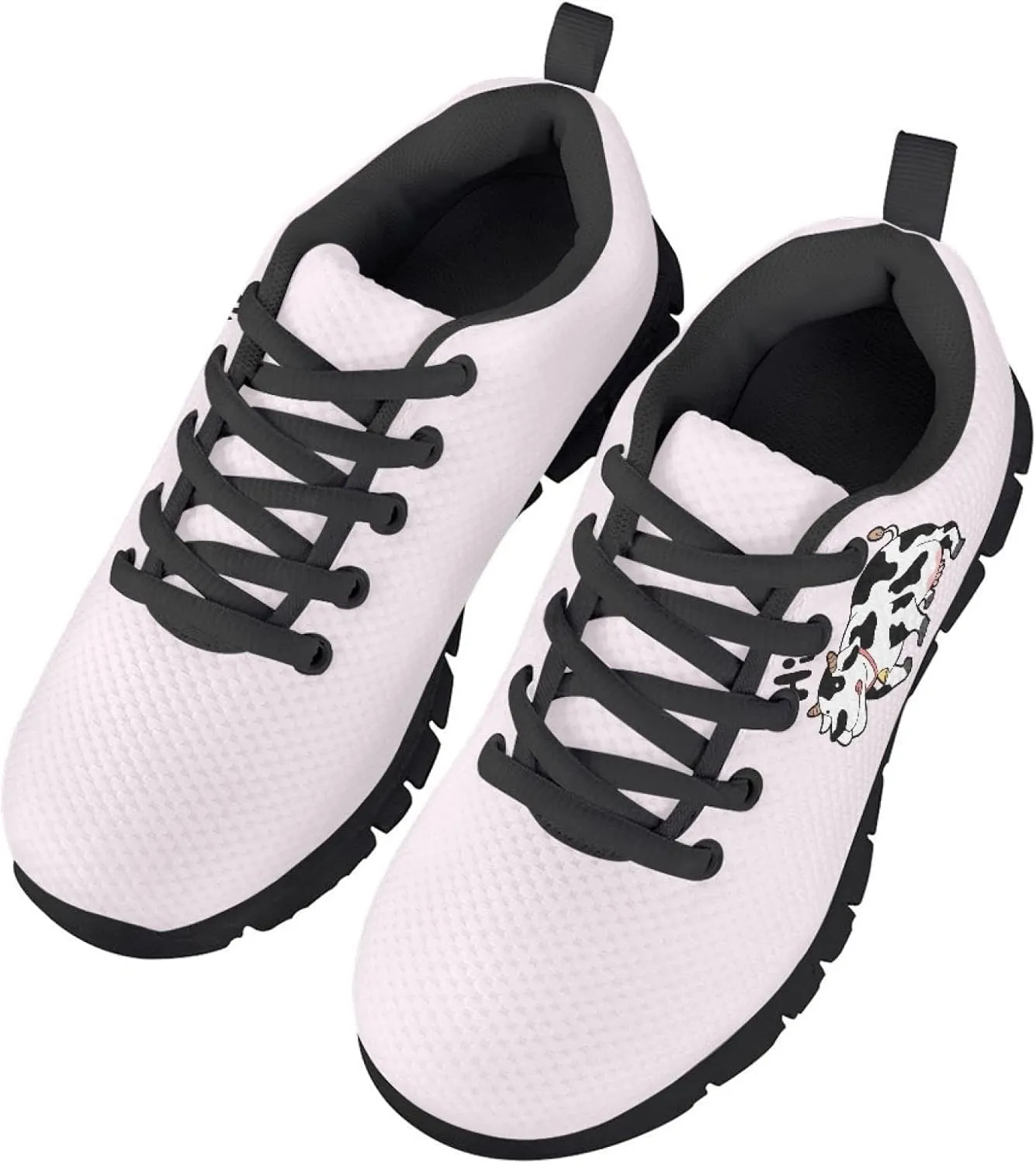 MARSVOVO Walking Shoes for Boy Girl Flexible Athletic Lightweight Breathable Lace-up Girl Running Shoes Most Comfortable Classic Printed Casual Fashion Non Slip Play Kids Running Shoes