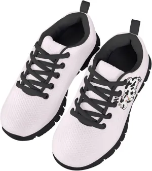 MARSVOVO Walking Shoes for Boy Girl Flexible Athletic Lightweight Breathable Lace-up Girl Running Shoes Most Comfortable Classic Printed Casual Fashion Non Slip Play Kids Running Shoes