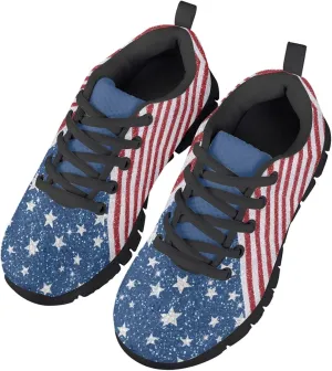 MARSVOVO Walking Shoes for Boy Girl Flexible Athletic Lightweight Breathable Lace-up Girl Running Shoes Most Comfortable Classic Printed Casual Fashion Non Slip Play Kids Running Shoes