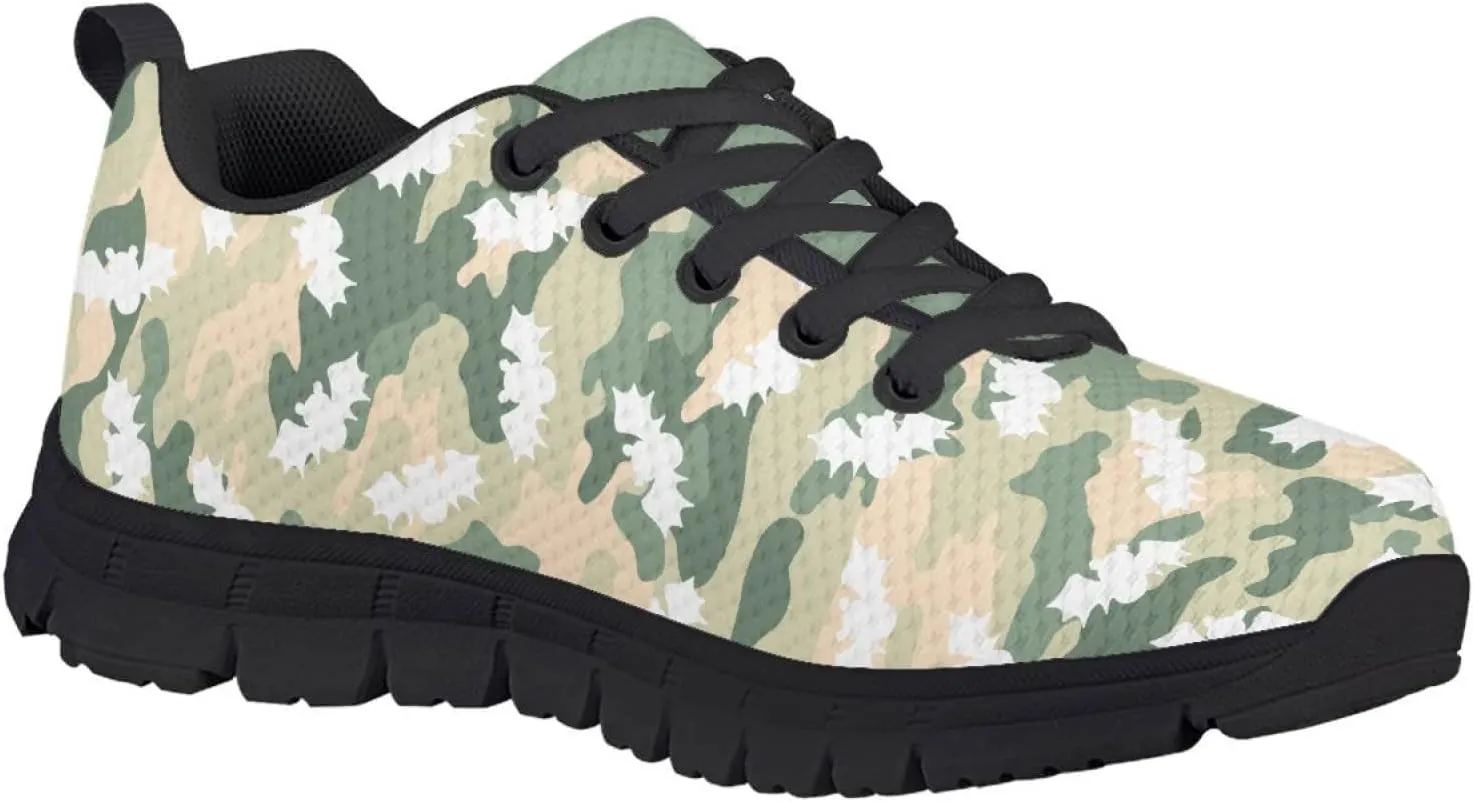 MARSVOVO Walking Shoes for Boy Girl Flexible Athletic Lightweight Breathable Lace-up Girl Running Shoes Most Comfortable Classic Printed Casual Fashion Non Slip Play Kids Running Shoes