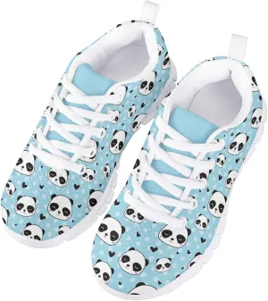 MARSVOVO Walking Shoes for Boy Girl Flexible Athletic Lightweight Breathable Lace-up Girl Running Shoes Most Comfortable Classic Printed Casual Fashion Non Slip Play Kids Running Shoes