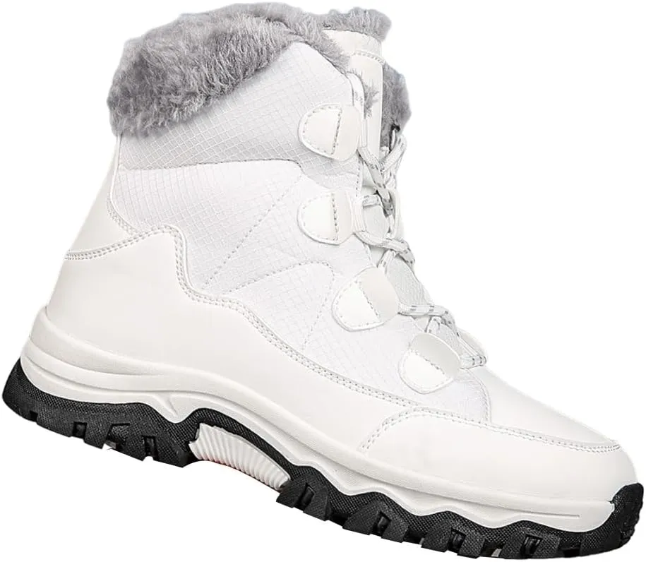 Maylrvjv Women's Snow Boots Winter Warm Waterproof Anti-Slip Lightweight Lace Up Boots Ladies Casual Outdoor Mid Calf Boots