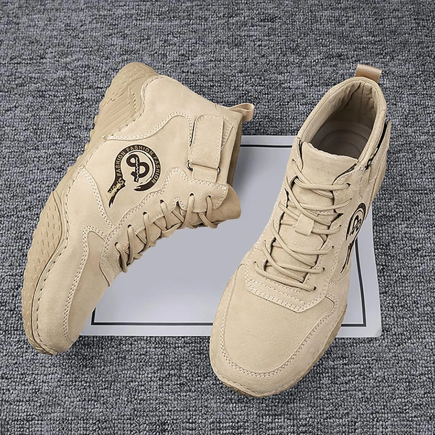 Men Running Athletic Shoes Men's British Large Casual Suede Foreign Trade Lace Up and Hook Loop Sneakers Tennis Workout Gym Sports Sneakers