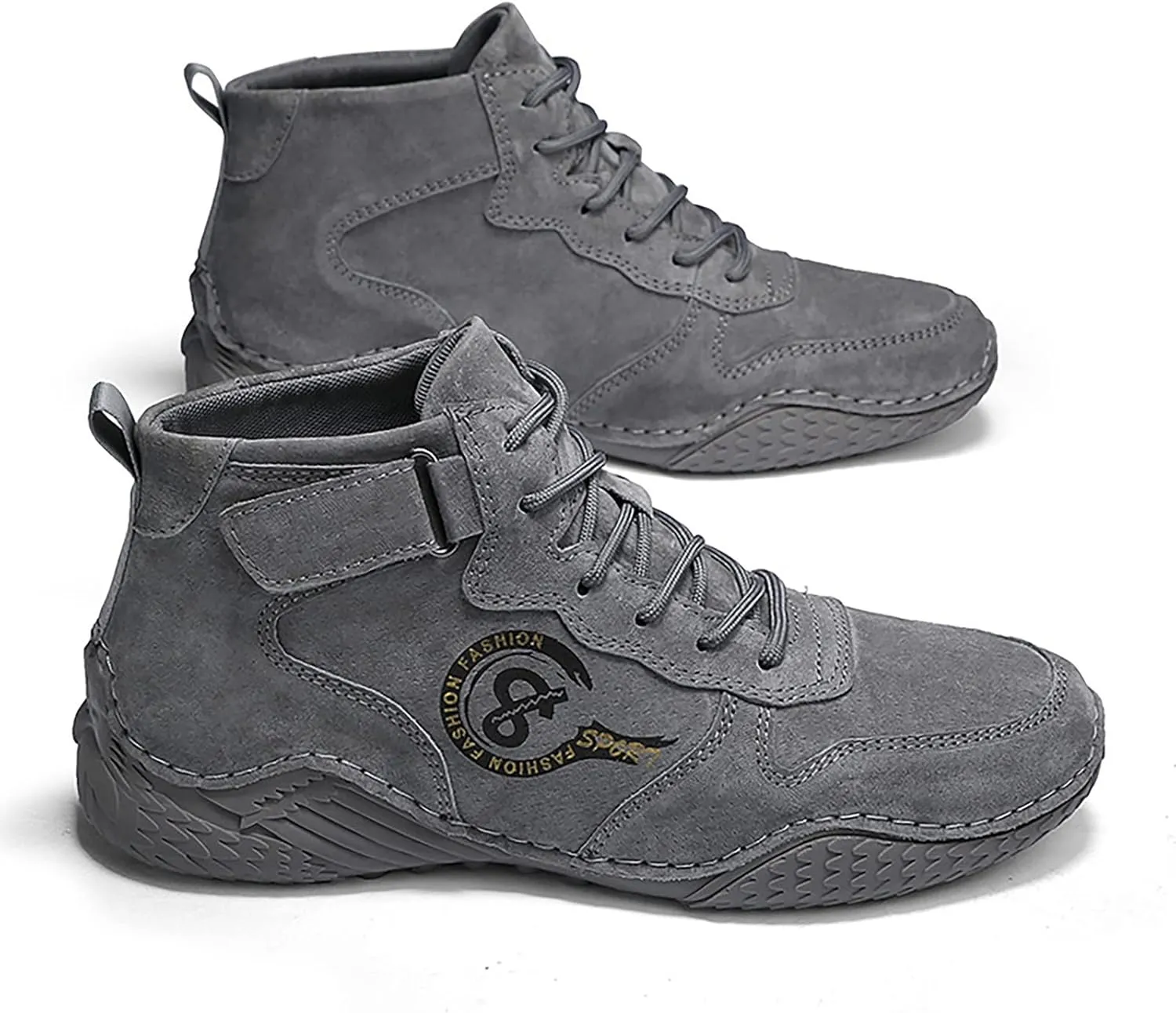 Men Running Athletic Shoes Men's British Large Casual Suede Foreign Trade Lace Up and Hook Loop Sneakers Tennis Workout Gym Sports Sneakers