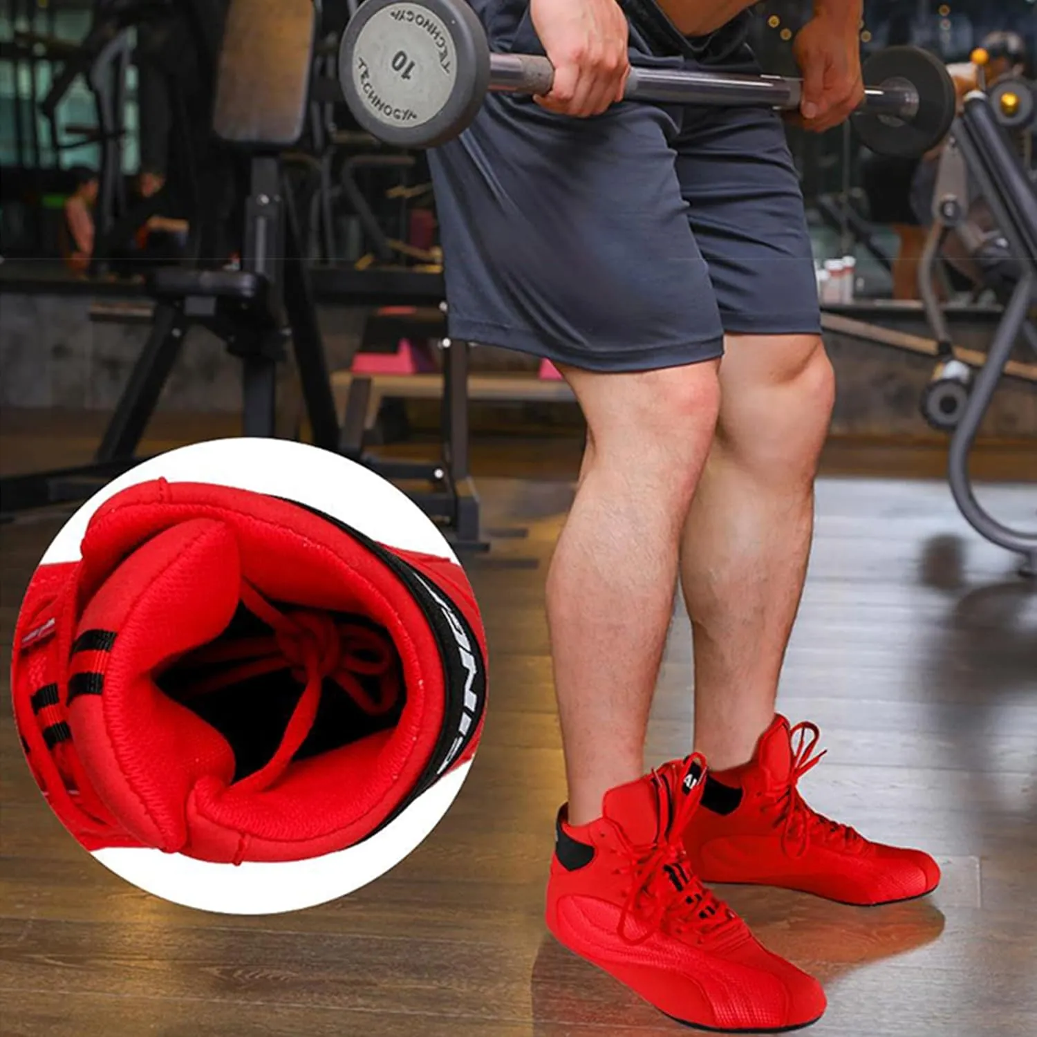 Men's Boxing Boots, Wrestling Sport Sneakers for Men Women Breathable Bodybuilding Fitness Shoes Youth Wrestling Footwear