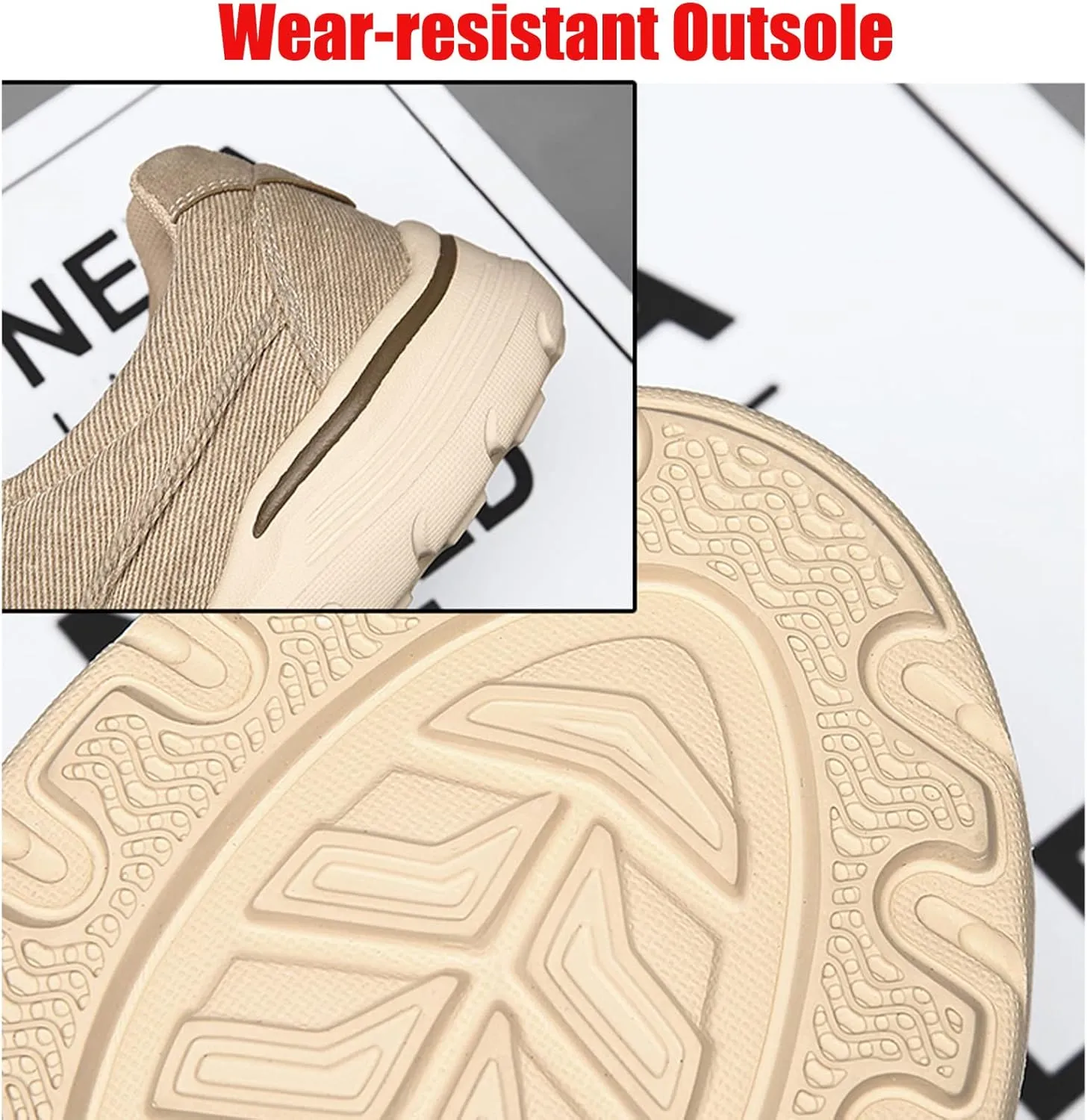 Men's Canvas Slip On Orthopedic Flats Loafers with Elastic Band Causal Fashion Breathable Non Slip Outdoor Walking Shoes Lightweight Comfortable Sneakers Driving Boat Shoes