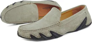 Men'S Handmade Suede Penny Loafer Shoes,Non Slip Soft Sole Slip-On Moccasin Casual Shoes,Comfortable Business Work Walking Driving Shoes