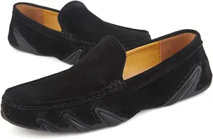 Men'S Handmade Suede Penny Loafer Shoes,Non Slip Soft Sole Slip-On Moccasin Casual Shoes,Comfortable Business Work Walking Driving Shoes
