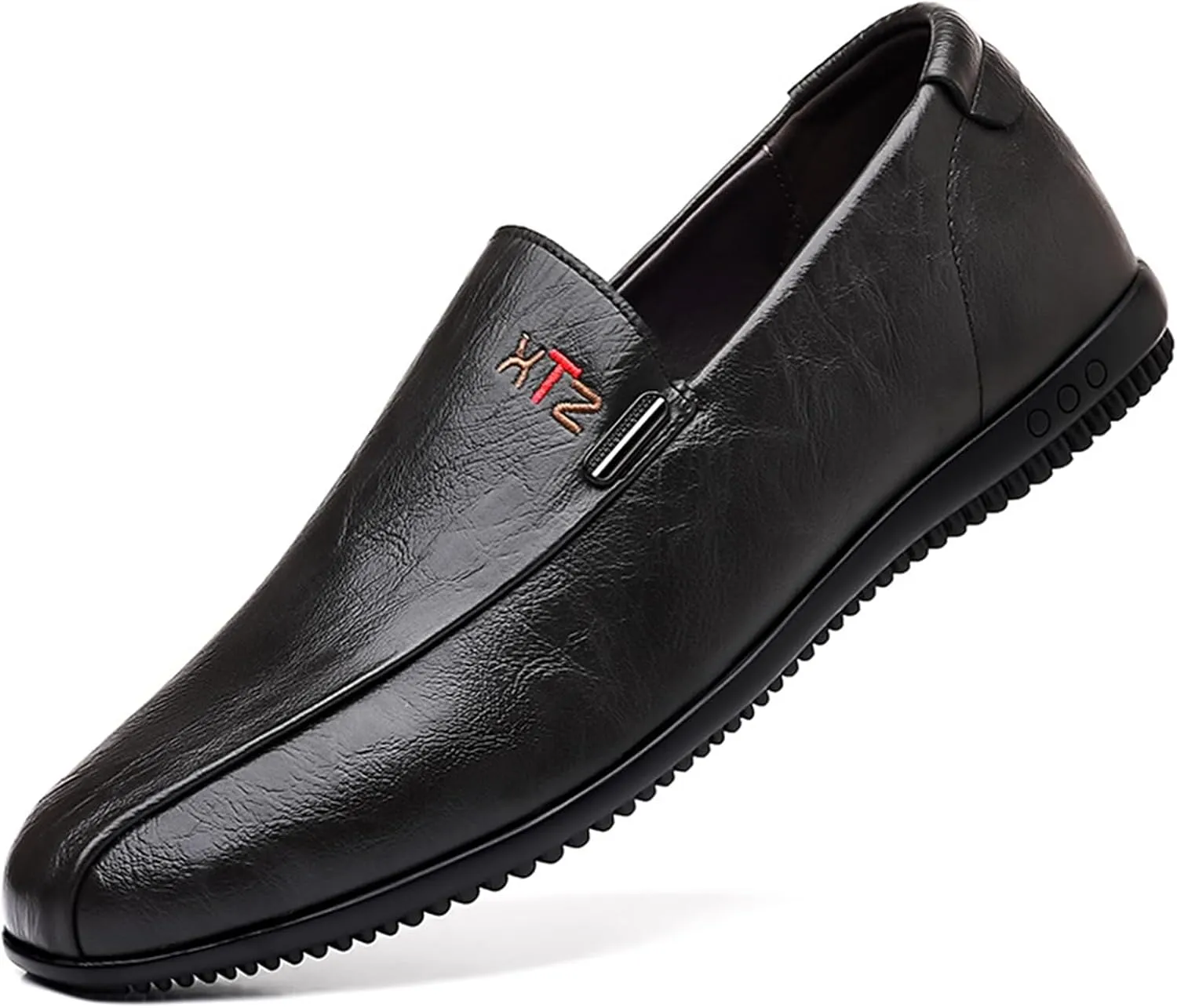 Men's Leather Casual Flat Loafers Fashion Slip On Lightweight Anti-Slip Soft Sole Driving Walking Shoes Penny Loafers for Men