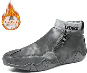 Men's Leather Sneakers, Soft Full-Grain Leather, Low Heel, Rubber Sole