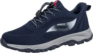 Men's Lightweight Cushion Sneakers Breathable Elastic Fly Woven Mesh Sneaker Non Slip Work Sport Shoes for Men