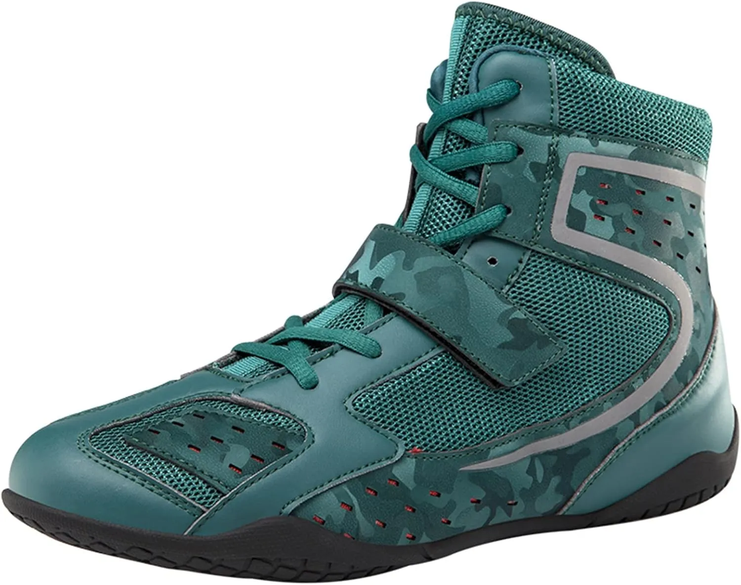 Men's Women's Boxing Boots, Leather Wrestling Footwear Anti-Slip Unisex Boxers Trainers Lightweight Fitness Shoes