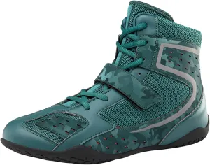 Men's Women's Boxing Boots, Leather Wrestling Footwear Anti-Slip Unisex Boxers Trainers Lightweight Fitness Shoes